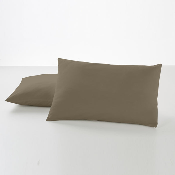 Funda de almohada percal visón dos piezas 50x80 cm