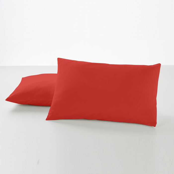 Funda de almohada 50-50 rojo amapola dos piezas 50x80 cm
