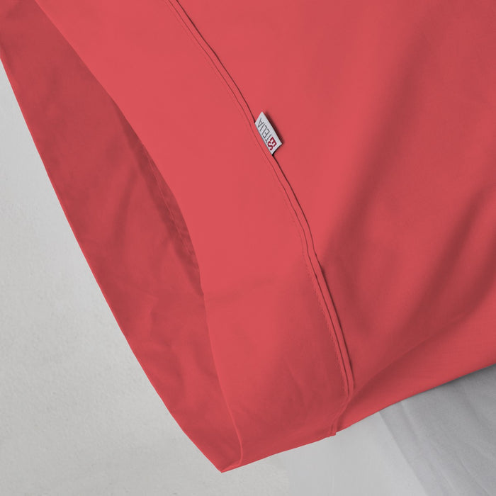 Funda de almohada algodón poliéster rojo
