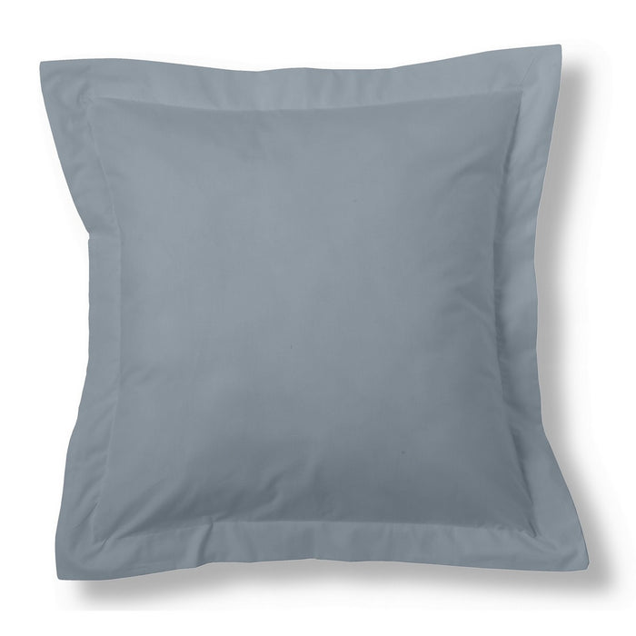 Funda de cojín algodón acero 55x55cm con pestaña