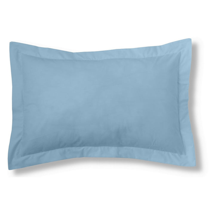 Funda de cojín algodón azul celeste 50x75 cm con pestaña