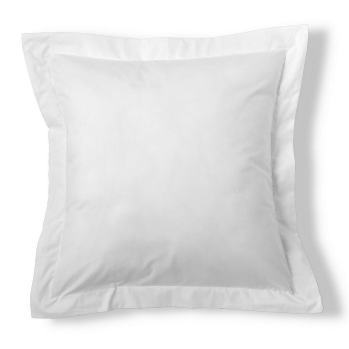 Funda de cojín algodón blanco 55x55cm con pestaña