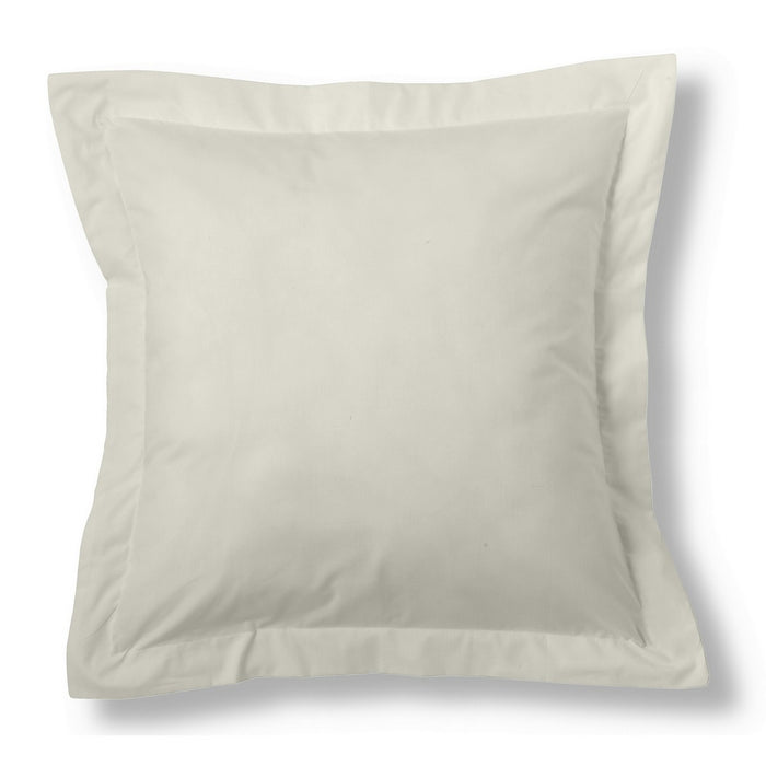 Funda de cojín algodón crema 55x55cm con pestaña