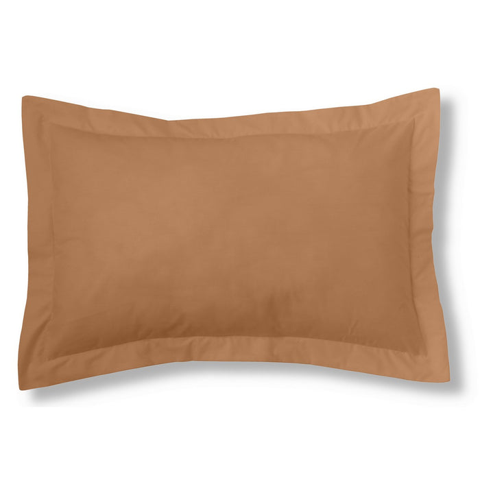Funda de cojín algodón marrón 50x75 cm con pestaña