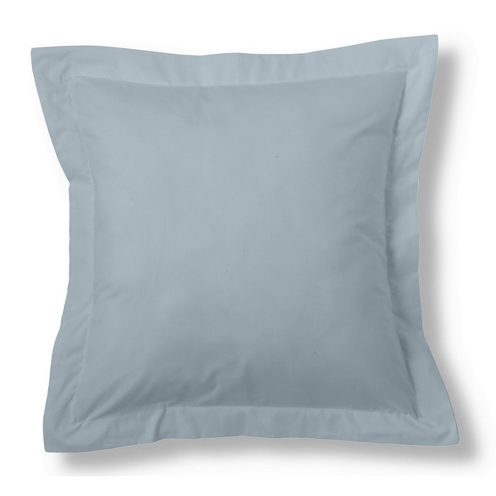 Funda de cojín algodón plata 55x55cm con pestaña