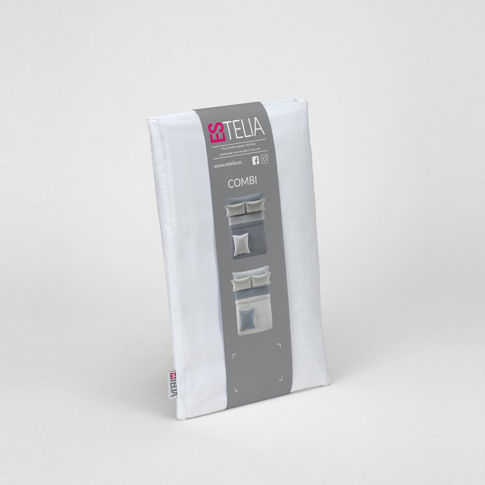 Funda de cojín percal blanco presentación en bolsa de tela