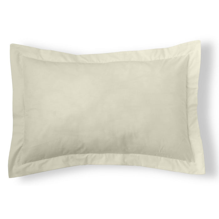 Funda de cojín percal marfil 50x75 cm con pestaña