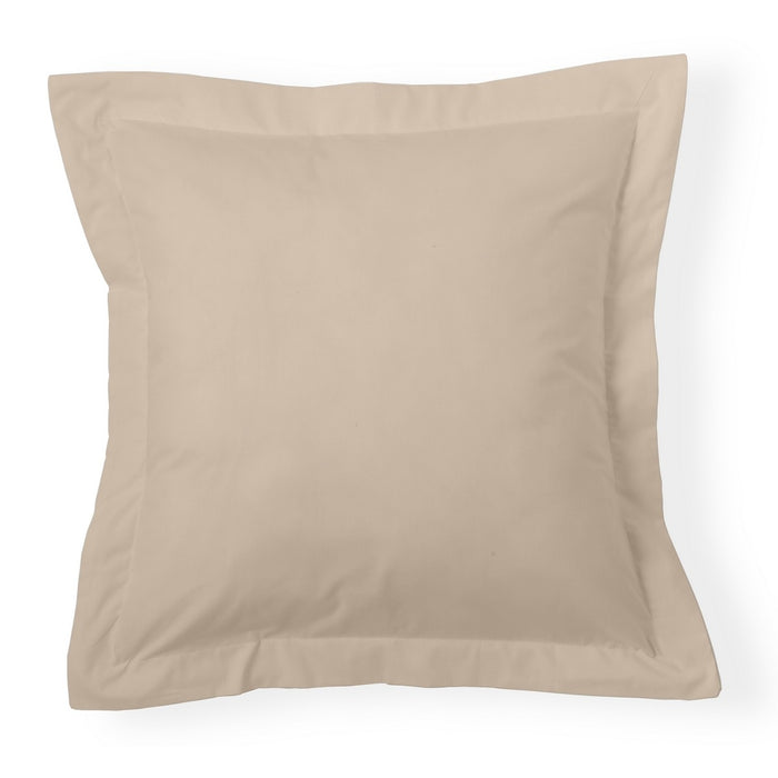 Funda de cojín percal piedra 55x55cm con pestaña