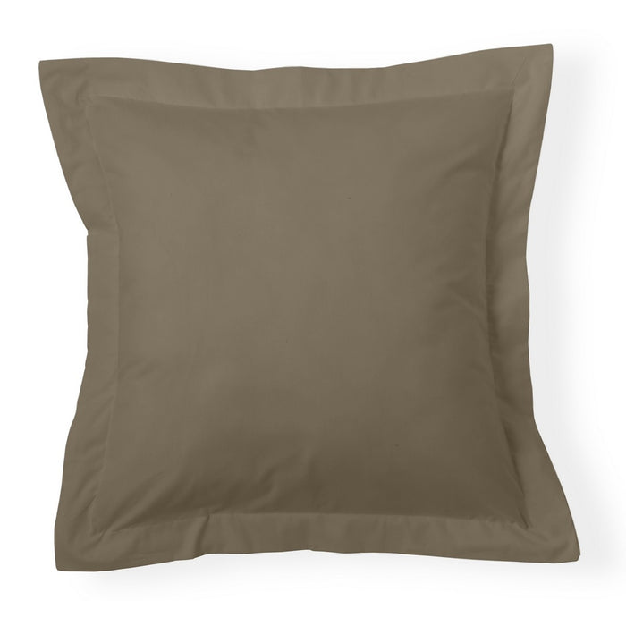 Funda de cojín percal visón 55x55cm con pestaña
