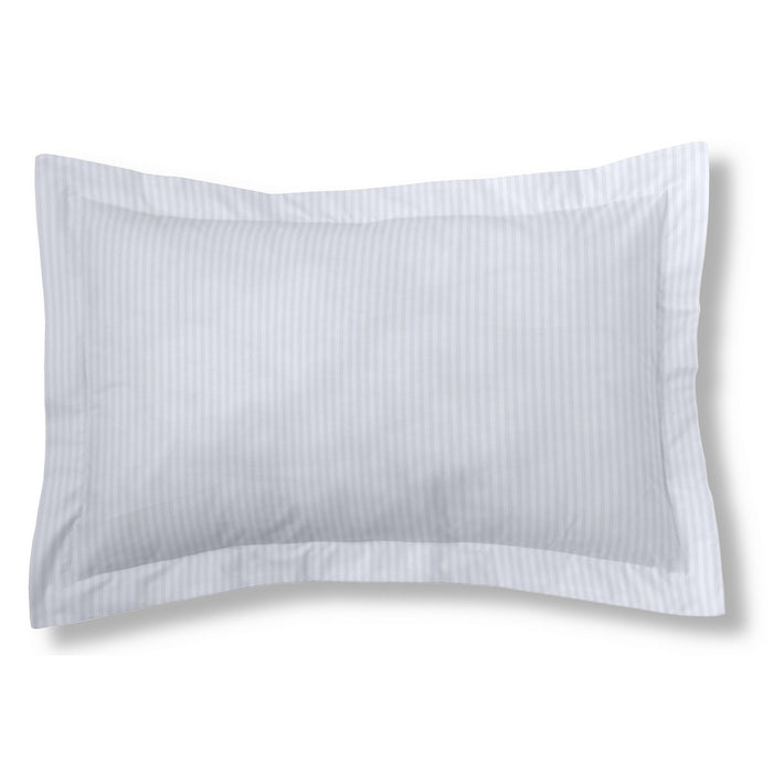 Funda de cojín satén listado blanco 50x75 cm con pestaña