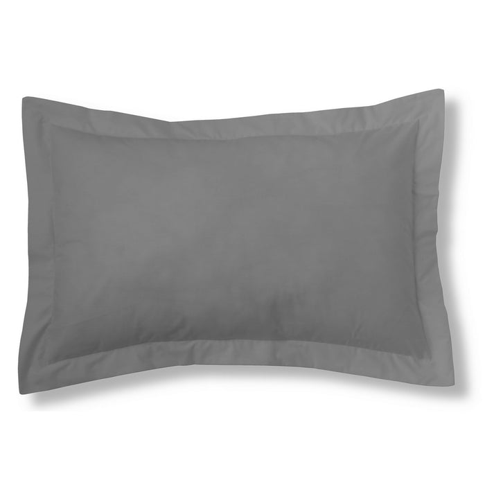 Funda de cojín algodón poliéster titanio rectangular con pestaña
