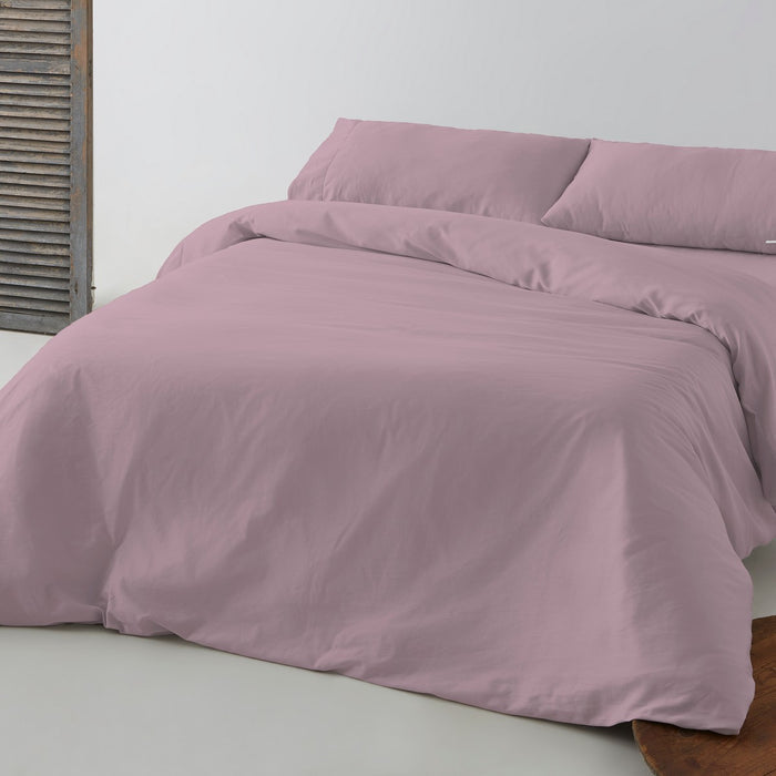 Funda nórdica de algodón orgánico color néctar - Qutun - Escena de cama