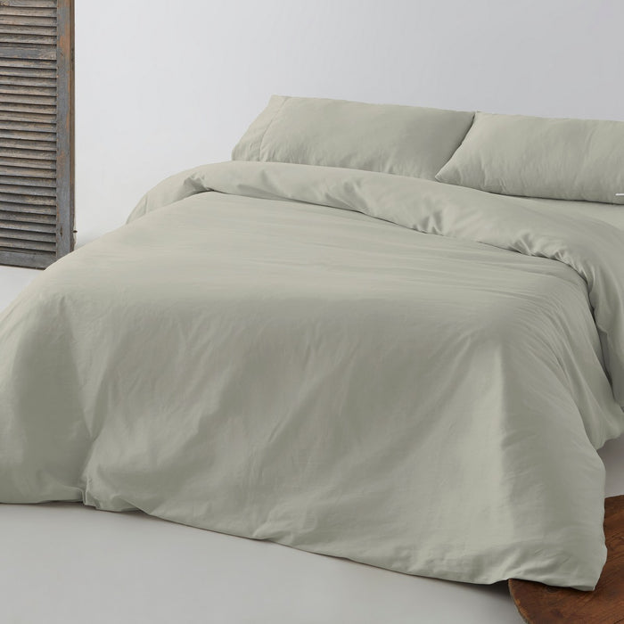 Funda nórdica de algodón orgánico color topo - Qutun - Escena de cama