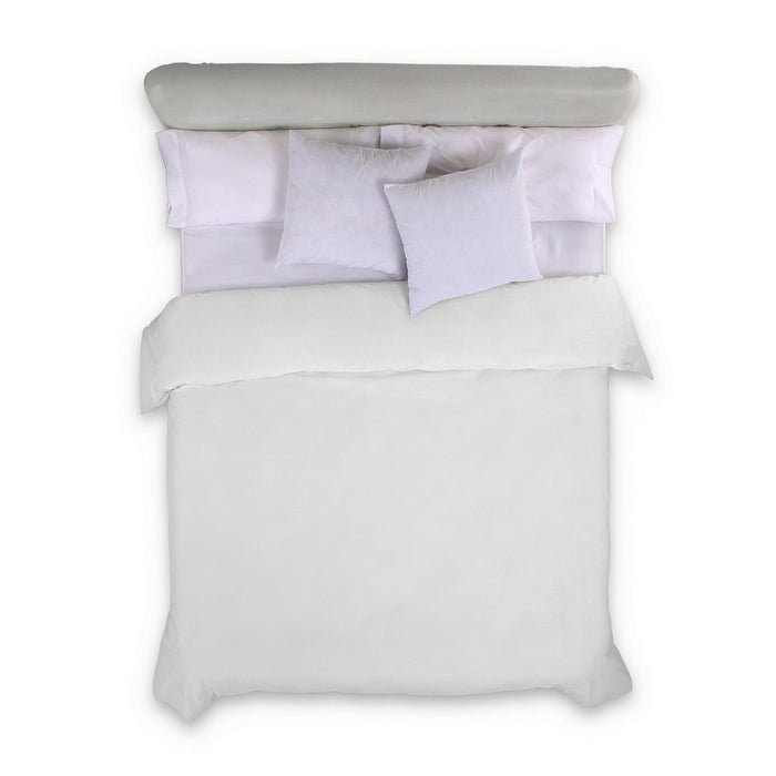 Funda nórdica lisa algodón blanco vista cenital