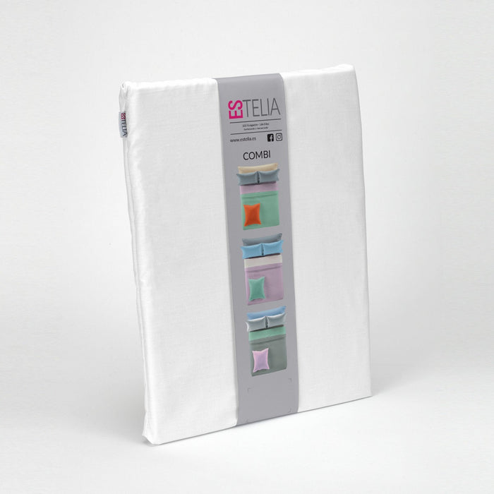 Funda nórdica lisa algodón blanco presentación en bolsa de tela