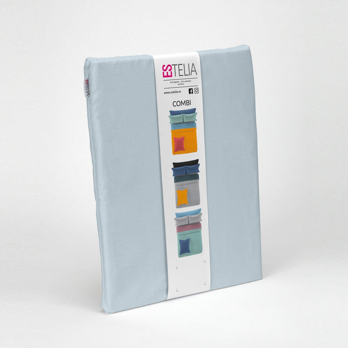 Funda nórdica lisa 50-50 azul celeste presentación en bolsa de tela