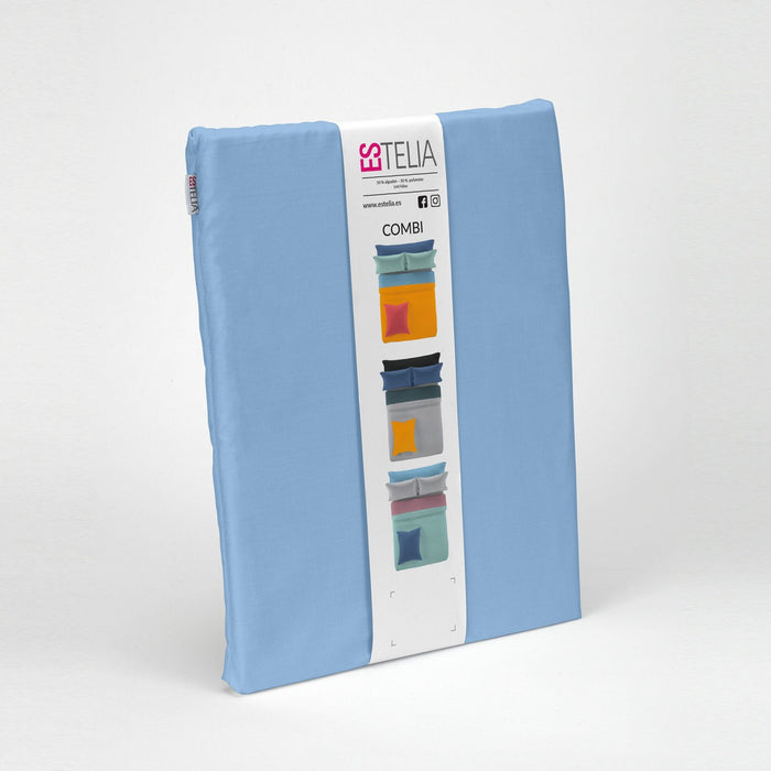 Funda nórdica lisa 50-50 azul claro presentación en bolsa de tela