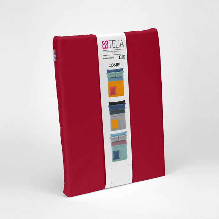 Funda nórdica lisa 50-50 burdeos presentación en bolsa de tela