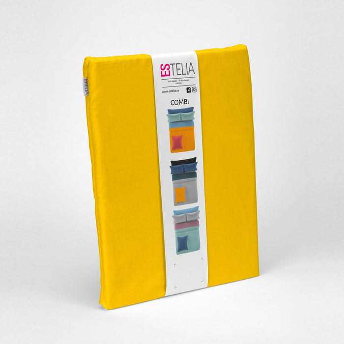 Funda nórdica lisa 50-50 mostaza presentación en bolsa de tela