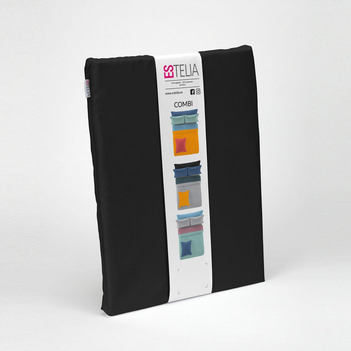 Funda nórdica lisa 50-50 negro presentación en bolsa de tela