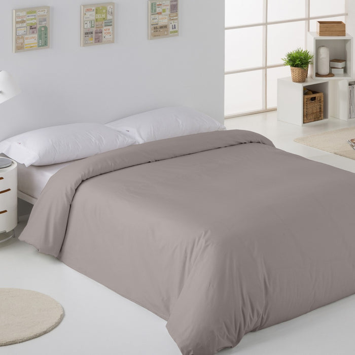 Funda nórdica lisa 50-50 plomo escena de cama