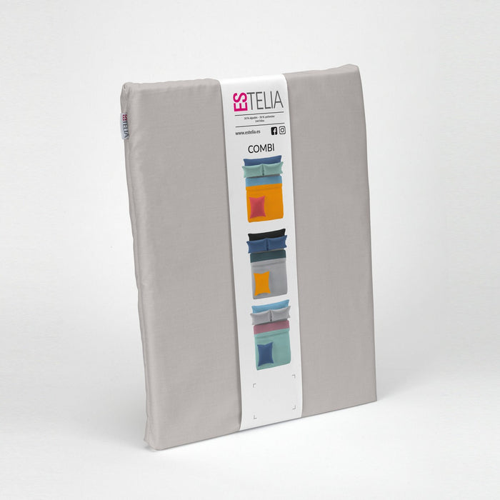 Funda nórdica lisa 50-50 plomo presentación en bolsa de tela