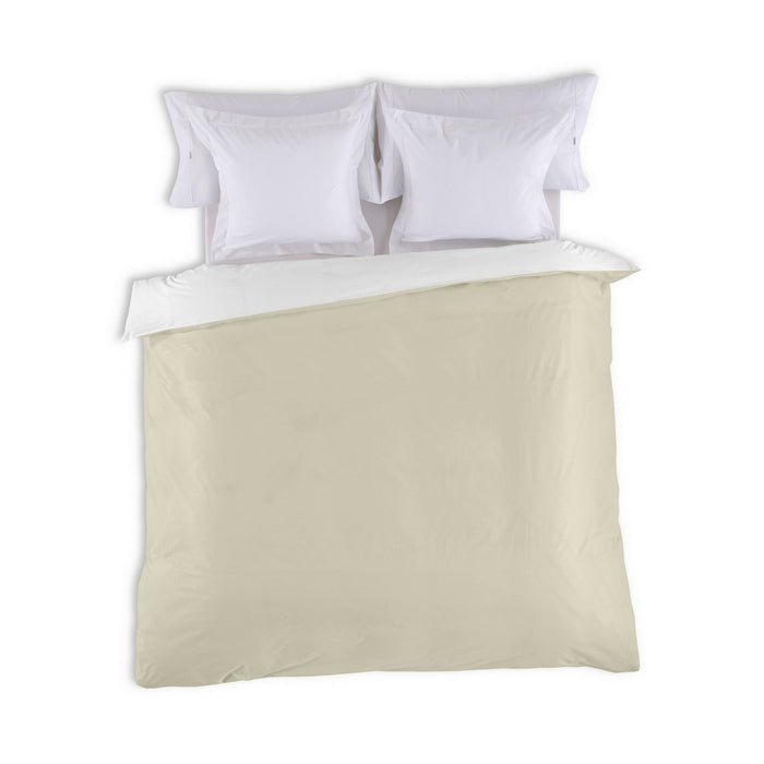 Funda nórdica reversible blanco-piedra vista cenital reverso