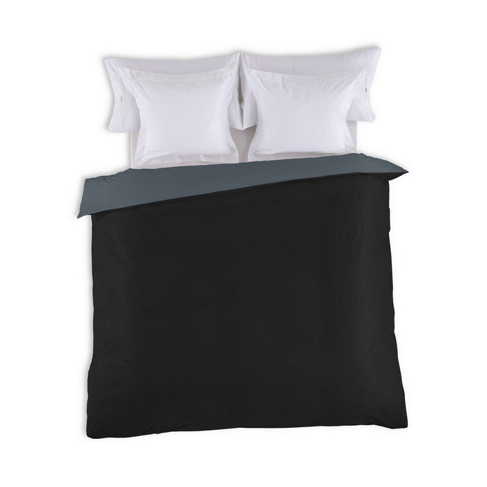 Funda nórdica reversible negro-gris vista cenital anverso