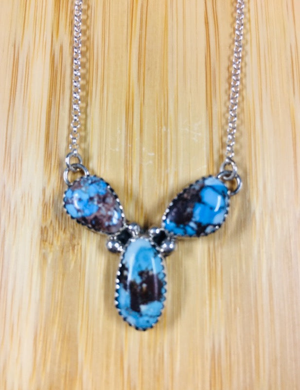 Genuine Golden Hills 3 bead Turquoise Necklace