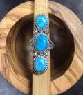 Genuine Turquoise 3 stone ring