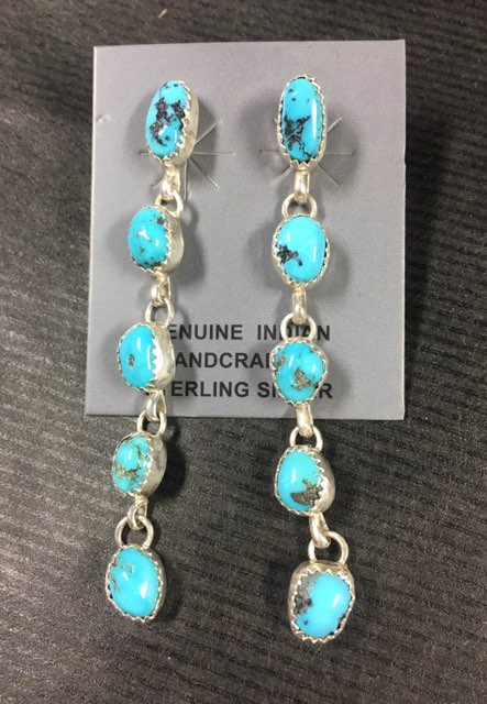 Genuine Turquoise Beaded Earrings