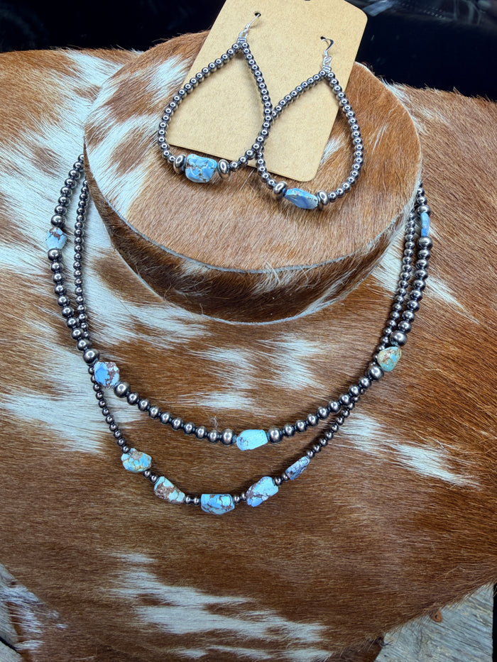 Golden Hills Turquoise Teardrop Earrings – Sterling Silver