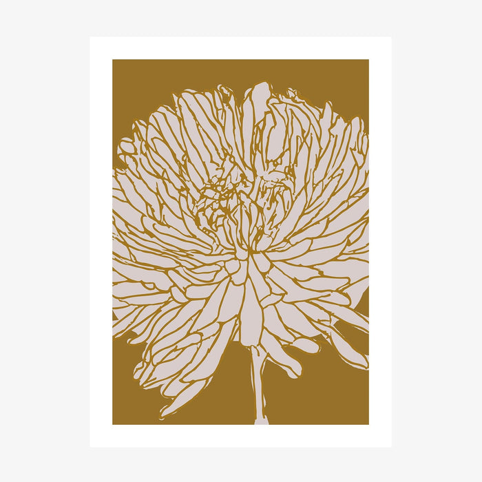 Golden Peony wall art print