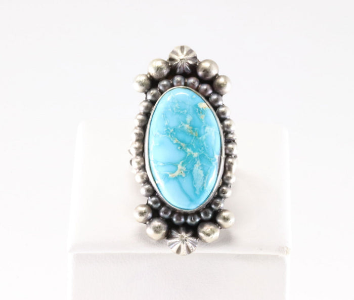 Gorgeous White Water Turquoise Ring by Yellowhorse size 6.5