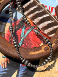 Graduated 3-8mm Rondelle Navajo Style Necklace 16”