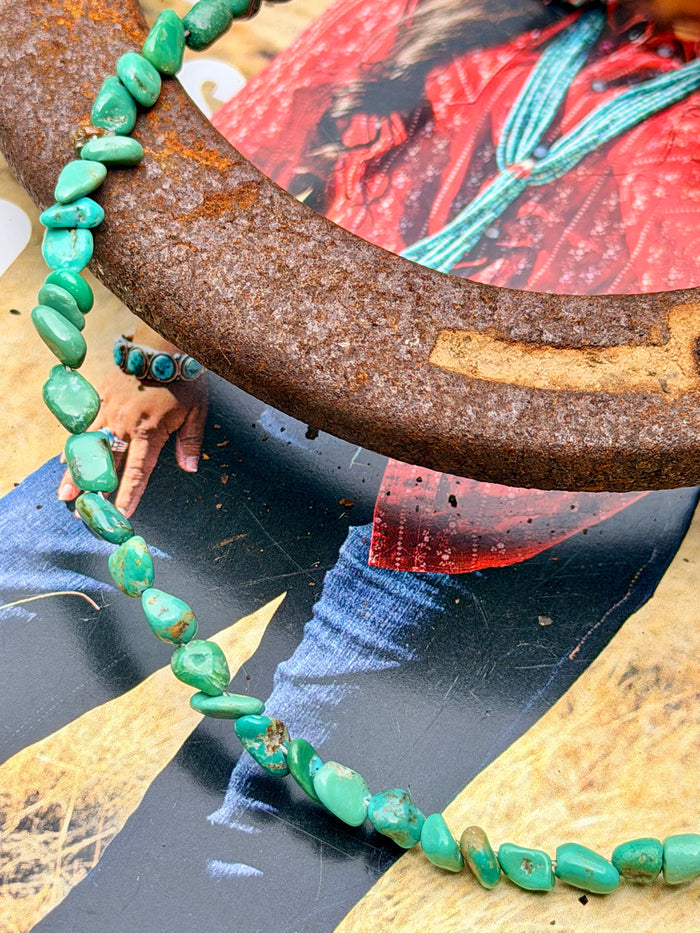 Green Nugget Turquoise Choker