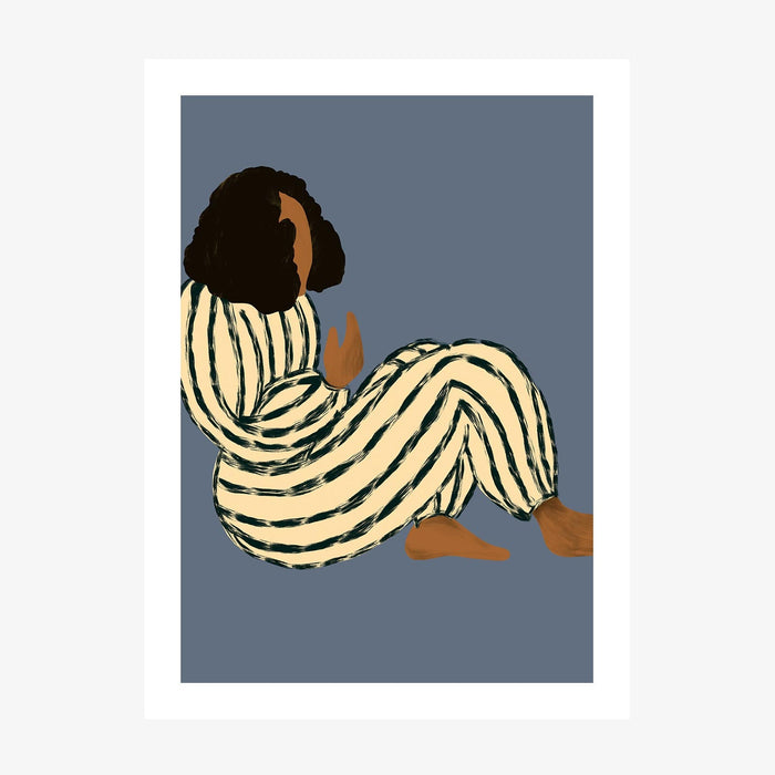 Green Stripe Pyjamas wall art print