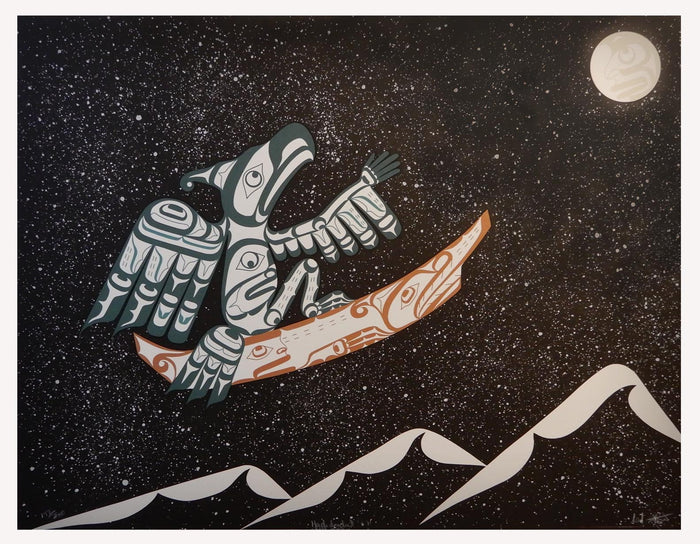 Reaching for the Stars Limited Edition Print by Kwakwaka'wakw Master Carver Calvin Hunt