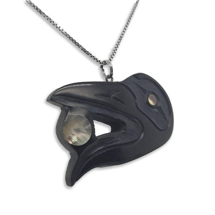 Haida Raven and the Light Argillite Pendant
