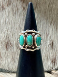 Handmade Native American Kingman Turquoise Sterling Silver Ring Size 6.5
