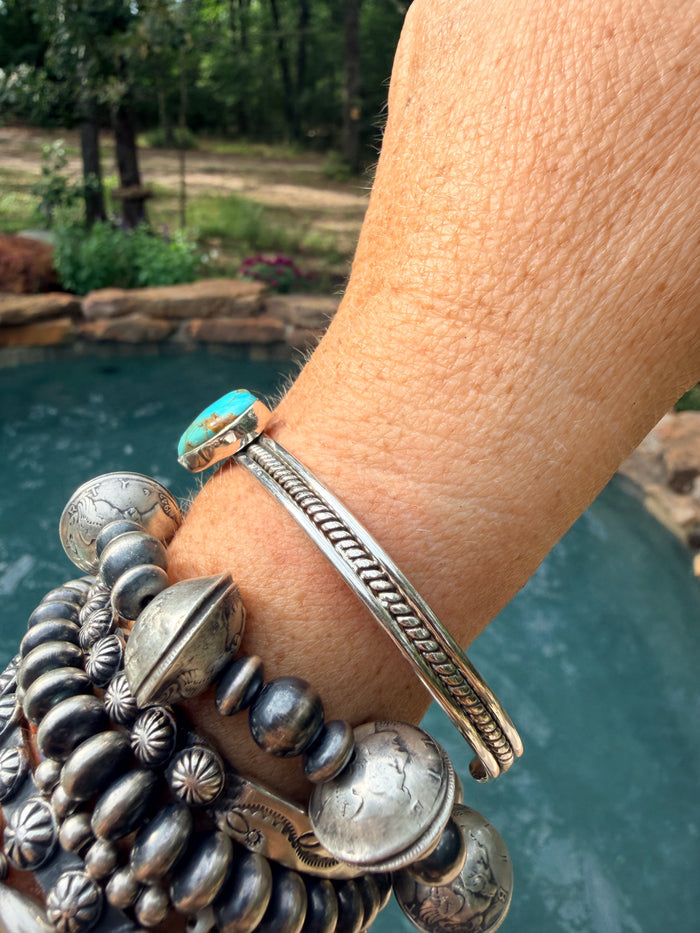Handmade Sonoran Mountain Turquoise Heart Cuff
