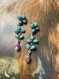 Handmade Sterling Silver Pink Dream Mojave, Natural Turquoise Earrings.