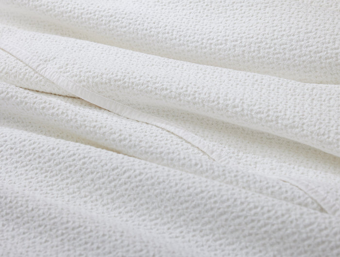 Honeycomb Organic Blanket | White