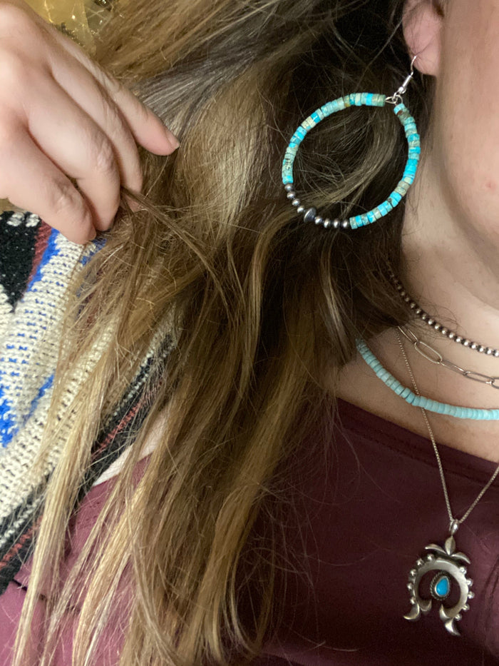 Hoop Earrings with Sterling Silver Pearls