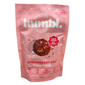A pink stand-up pouch of Humbl. Strawberry Oat Energy Ball Mix,