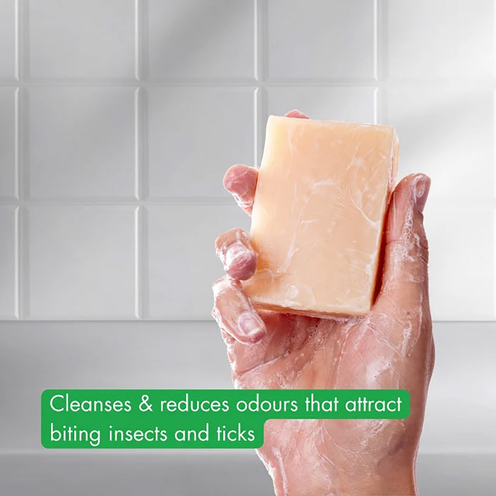A hand lathered in Incognito Luxury Citronella Soap