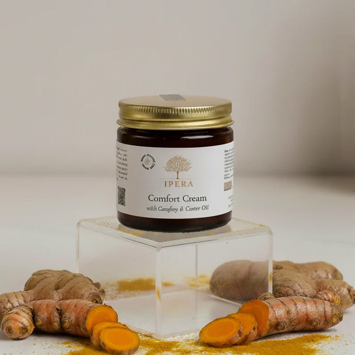A jar of Ipera Comfort Cream.