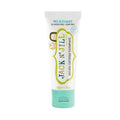 A tube of Jack N' Jill Toothpaste in the Milkshake flavour, featuring a white tube with a mint green cap.