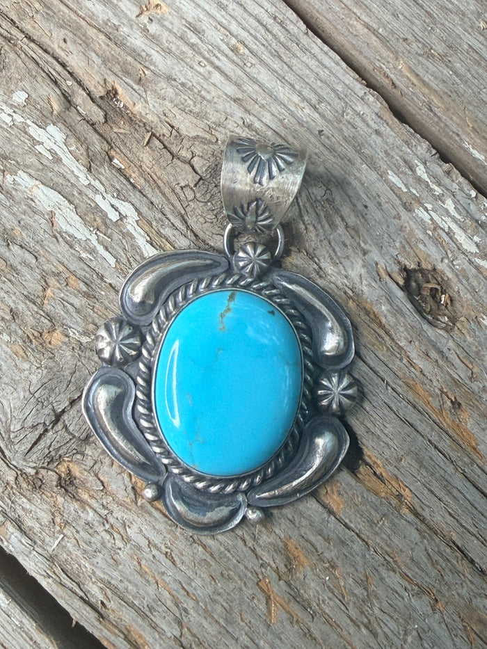Jeff James Jr Authentic Kingman Turquoise Pendant