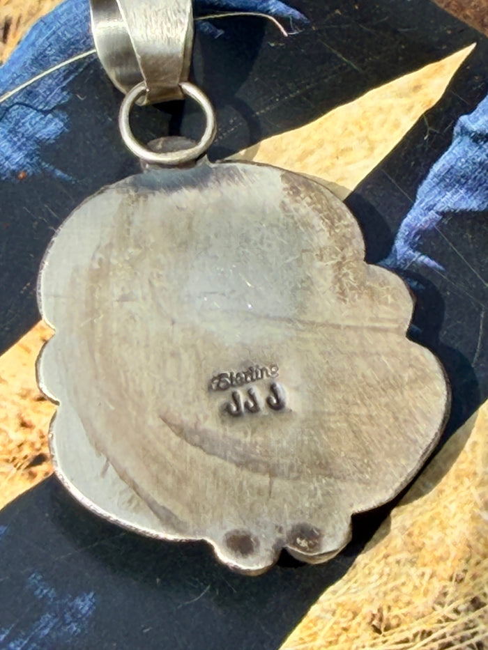 Jeff James Jr., Navajo, Sterling Silver Lapis Lazuli Pendant w/Ornate Frame
